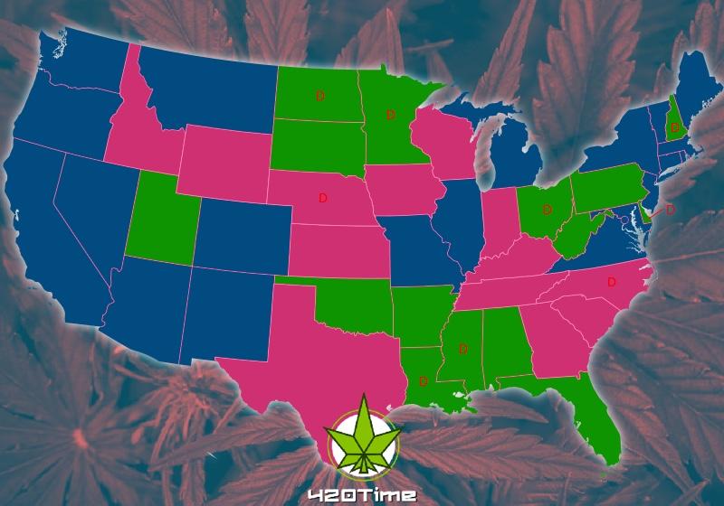 карта легализации марихуаны в США